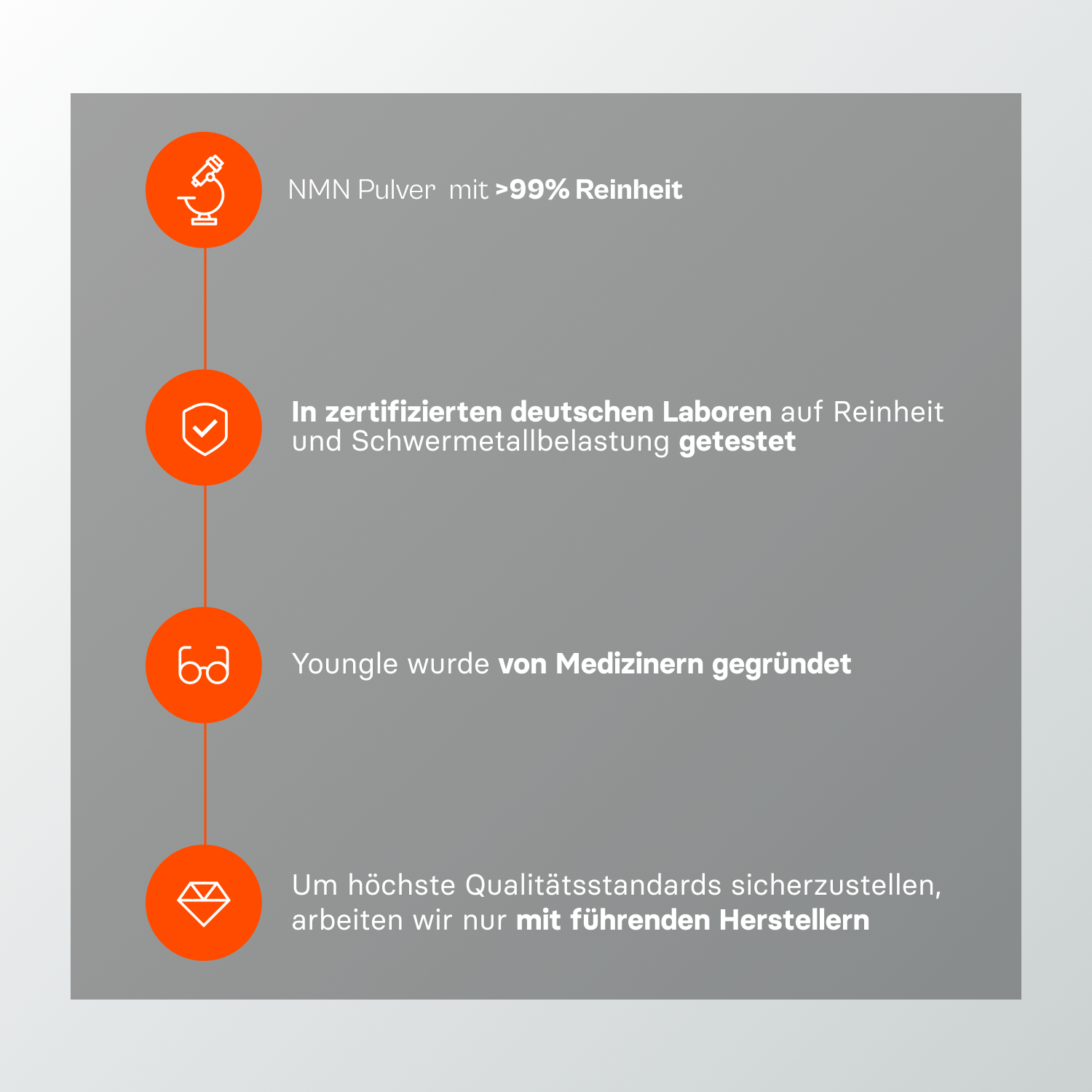 Youngle NMN powder supplement in a clear container, showing white crystalline powder for nutritional support and energy metabolism.